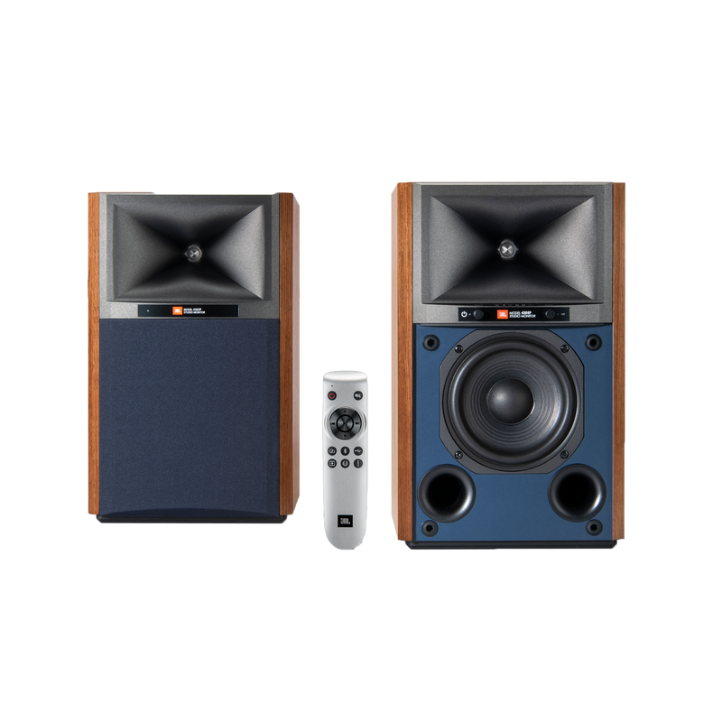 JBL Studio Monitor Powered Bookshelf LoudSpeaker System in Walnut - JBL4305PWALAM